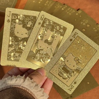 Hello Rose Luxury Gold Playing Cards กล่องของขวัญประณีตสําหร…