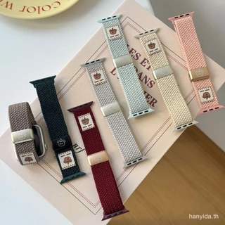 สายไนลอนทอหมีน่ารักพร้อมเข็มกลัดแม่เหล็กสําหรับ Xiaomi Redmi watch 5 active Redmi watch 6 Redmi watch 3 active Redmi 4 smart band strap
