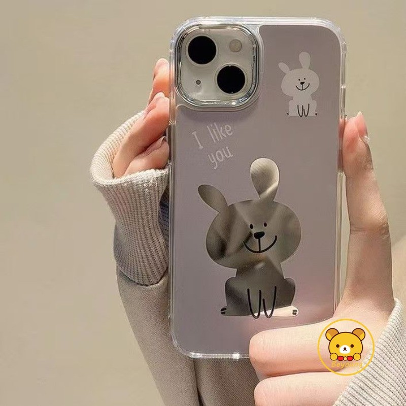 กระต่ายน่ารักเคสโทรศัพท์สําหรับ Honor 400 300 Pro Ultra 200 สมาร์ท 100 90 Lite 80 70 60 50 Pro Plus 60 50 SE Magic 7 6 Pro 6 5 4 Lite ปลอกการ์ตูนแต่งหน้ากระจก Anti-fall ฝาหลัง