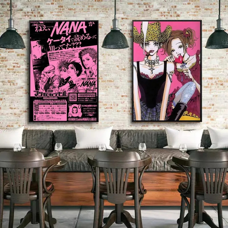 คลาสสิกญี่ปุ่นอะนิเมะ NANA Vintage โปสเตอร์ Sticky Vintage Room Home Bar Cafe Decor Kawaii Room Deco