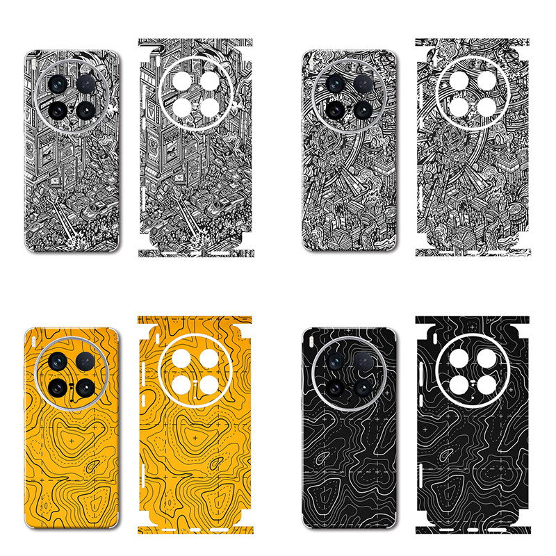 Monochrome Skin Wrap สําหรับ VIVO X200 X300 Ultra X100 X200 X300 Pro Mini X200S Back Screen Protector ฟิล์มสติกเกอร์เรียบง่าย