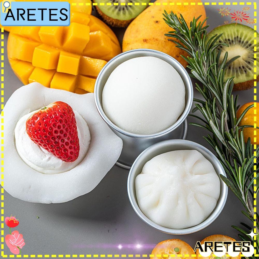 AREES อลูมิเนียมบอลทรงกลมอาบน้ําครึ่งรอบไดฟูกุขนมระเบิดแม่พิมพ์โมจิแม่พิมพ์