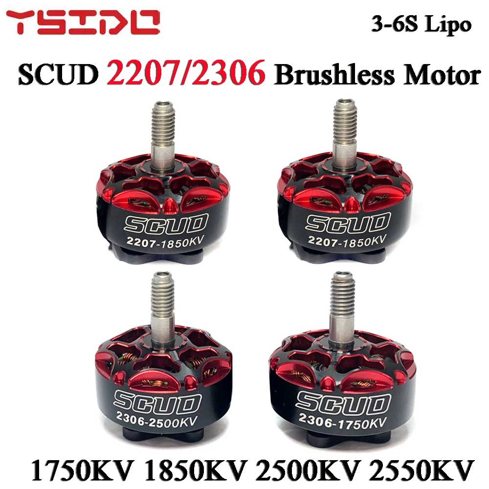 YSIDO SCUD 2207 2306 มอเตอร์ไร้แปรง 1750KV 1850KV 2500KV 2550KV 3-6S Lipo สําหรับ Mark 4 FPV Racing Freestyle 5in 6in Drones