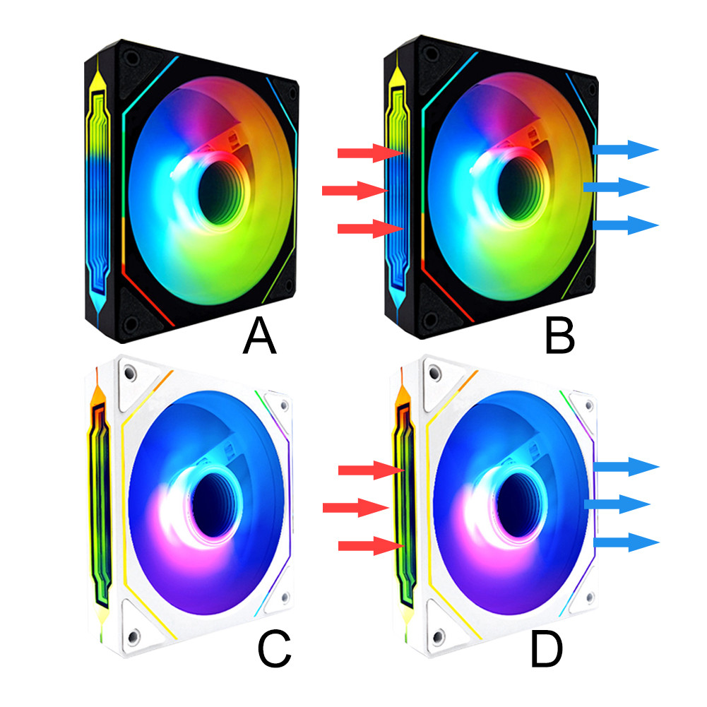 TH Prism 4pro พัดลมคอมพิวเตอร์เดสก์ท็อป Cooling 12 ซม.Luminous Ultra-Quiet สีดําสีขาวรุ่นที่สองรุ่นที่สี่แสงสี CPU Fan