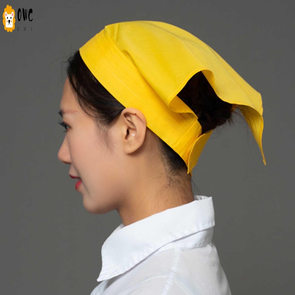 ผู้หญิงสามเหลี่ยมหัว Kerchief Hotpot ร้านอาหารครัว Headwrap หมวกสําหรับโรงอาหาร Attendant