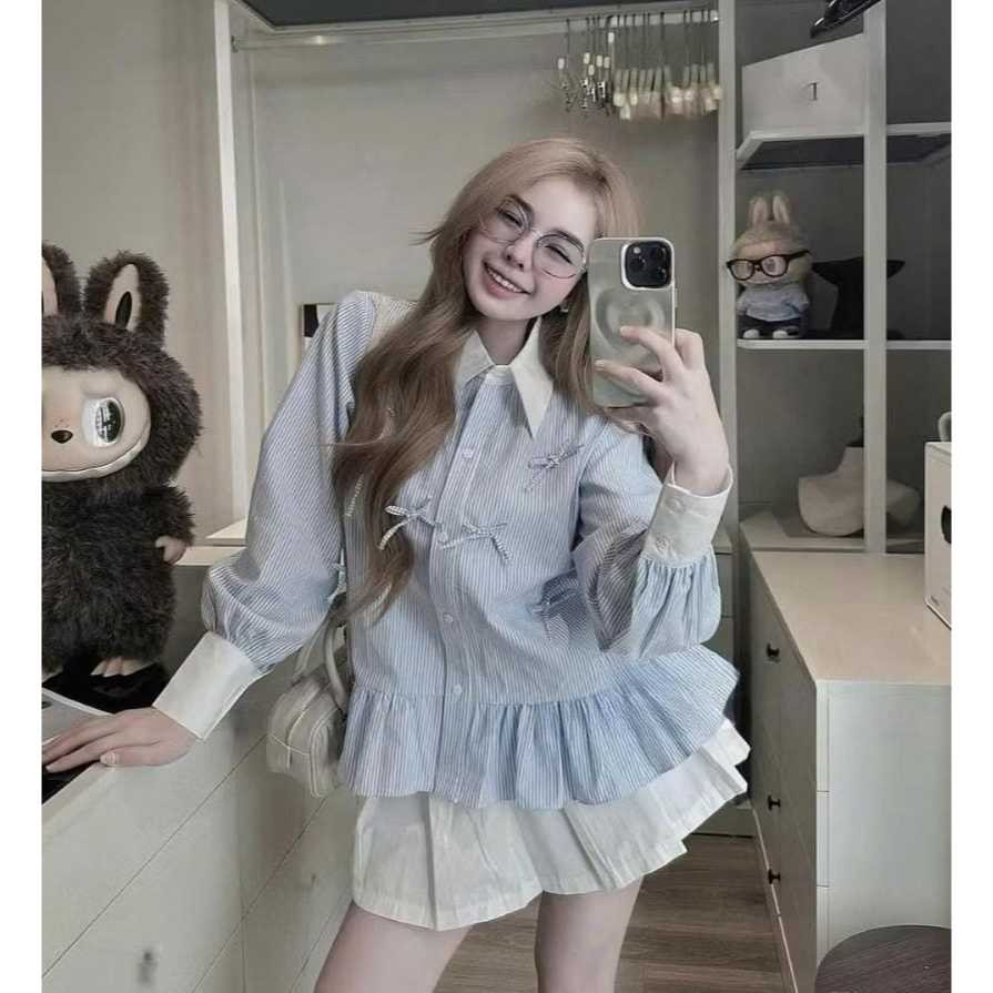 KATUN Cordelia Stripe Cotton เสื้อท็อปผู้หญิง
