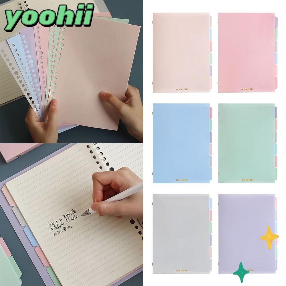 YOOHII สมุดโน๊ตแบบหลวม,พร้อมตัวแบ่งดัชนีสีพาสเทลนุ่ม A5 Binder Notebook,สีพาสเทลที่ถอดออกได้รีฟิล A5
