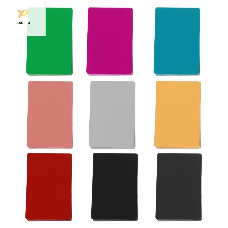 PPY 50 ชิ้นนามบัตรช่องว่างอลูมิเนียมช่องว่างชื่อการ์ดสําหรับแกะสลัก House Office ลูกค้า DIY การ์ดปัจ