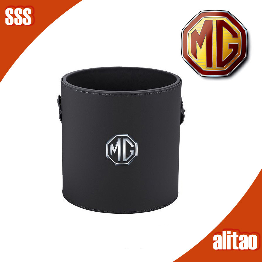 พร้อมแล้ว MG4 EV ถังขยะหนังกลมภายในรถยนต์ MG ชุดแต่ง MG ZS HS MG IM6 MG S5 อุปกรณ์เสริมรถยนต์ MG3 MG