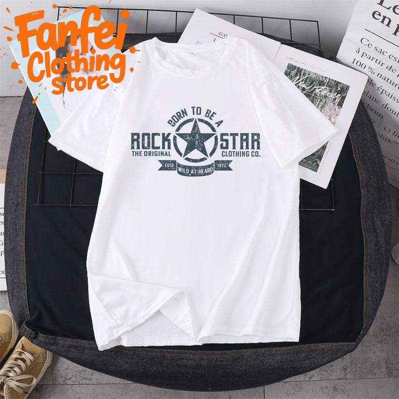 (จัดส่งตลอด 24 ชั่วโมง)Fanfei #เสื้อยืดแฟชั่น งานสกรีน ราคาถูกสุดๆ ใส่ได้ทั้งหญิงและชาย ลำลอง คอกลม