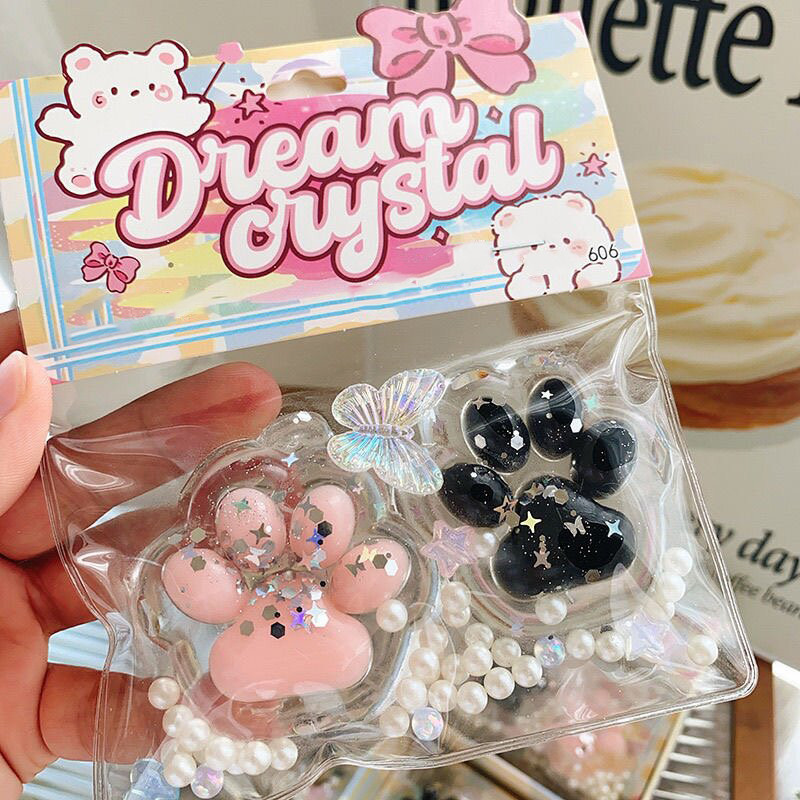 Double Pearl Cat Paw Decompression ของเล่นการ์ตูน Antistress Squishy ความเครียดบรรเทาช้า Rising ของเล่นสําหรับผู้ใหญ่เด็กยืดของเล่น
