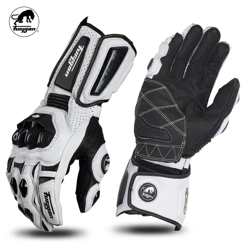 Furygan Gloves Long Protective Motorcycle Gloves Carbon Fiber Gloves Retro Leather Gloves Motorbike 