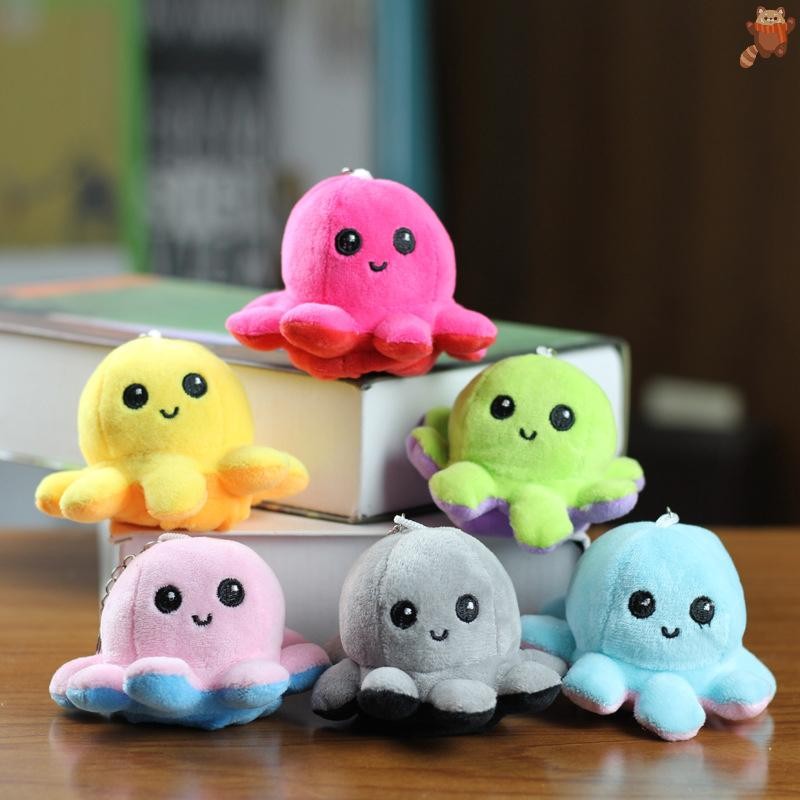[AP] น่ารัก Octopus Plushie พวงกุญแจสีและ Expression Variable การ์ตูนสัตว์ตุ๊กตานุ่มตุ๊กตาตุ๊กตากระเป๋าจี้อุปกรณ์เสริมกุญแจรถ TH
