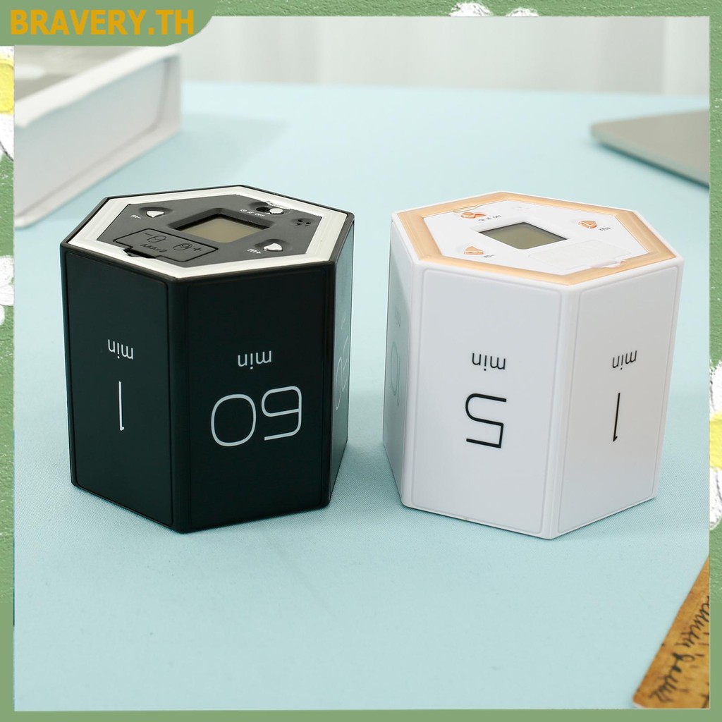 Cube Timer Flip Focus Timer 1/5/10/25/30/60 นาทีและที่กําหนดเองนับถอยหลังการจัดการเวลาจับเวลาโต๊ะผลผ