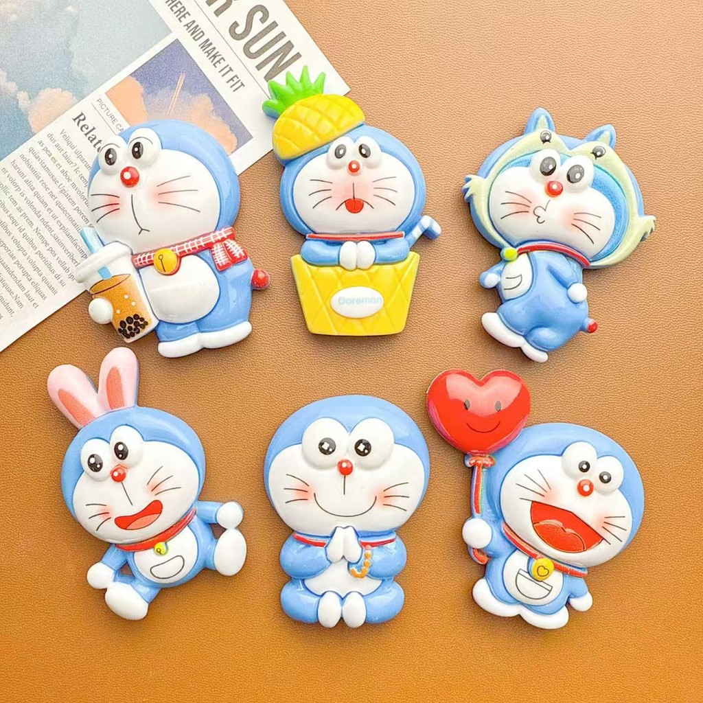 6 ชิ้นน่ารักขนาดใหญ่ Dora Cat เรซิ่น Charms สําหรับ DIY (9-356)