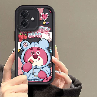 สําหรับ OPPO A6X A6 A6 PRO A5i A5X A5 5G A3X A3 A3 Pro A5 PRO การ์ตูนอะนิเมะคอลเลกชันสตรอเบอร์รี่หมี Minnie Winnie the Pooh รูปแบบเคสโทรศัพท์