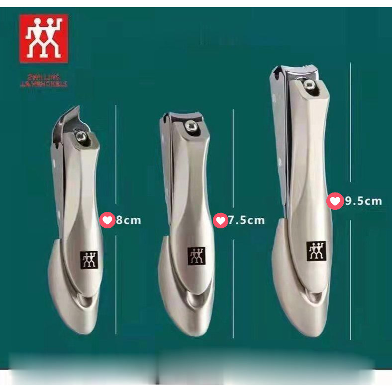 ของแท้เยอรมันZwilling สินค้าหางการค้าต่างประเทศรุ่นแกะสลักชุดกรรไกรตัดเล็บสแตนเลส Splash-Proof แบบพกพาเล็บกล่องของขวัญค