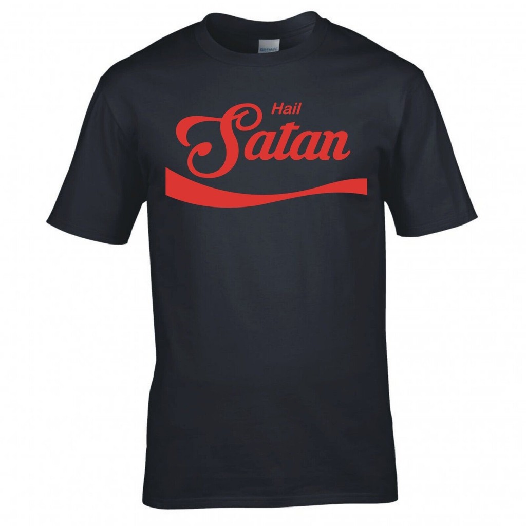 เสื้อยืด "Hail Satan" ตลกเสื้อผ้าผู้ชายใหม่