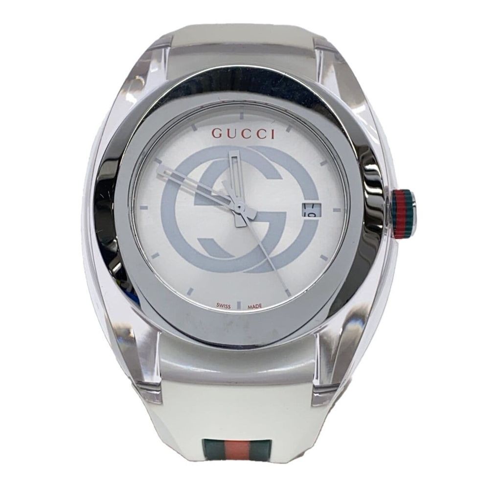 GUCCI Men's Watch Quartz Analog Glover SLV White Sync Direct from Japan Secondhand