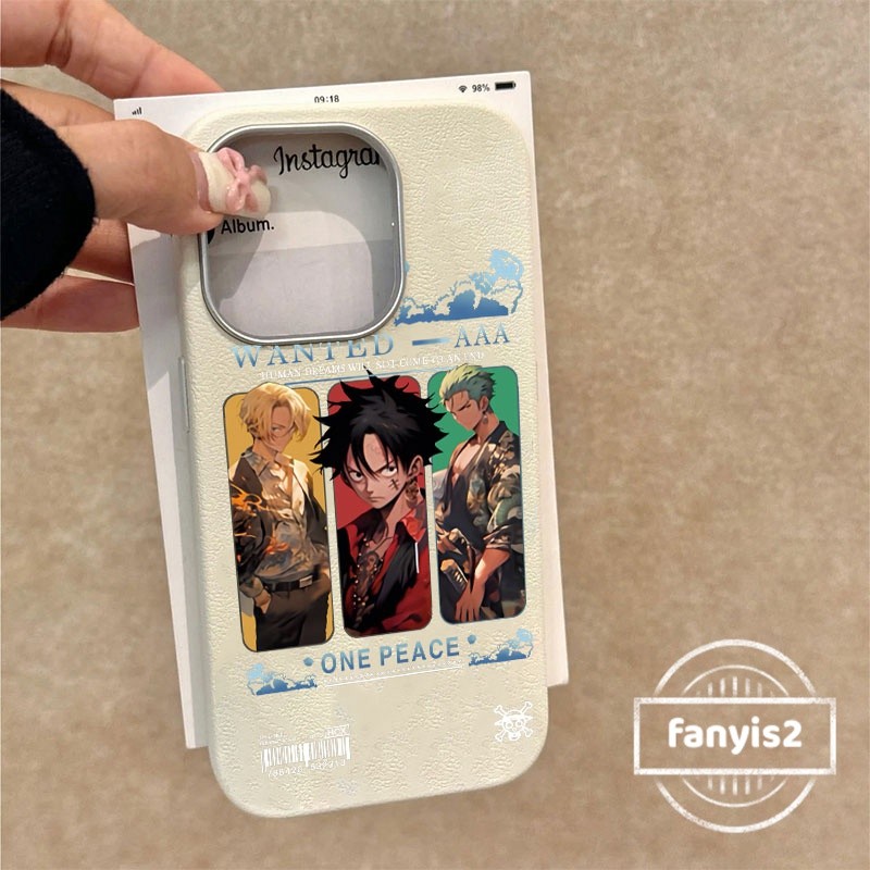 SAMSUNG สําหรับsamsung S24FE S24Ultra S23 S22 S21 Plus S22Ultra S23FE S21FE A73 A72 A52 A52S 5GปลอกอะนิเมะLuffy Retroหรูหราหนังกันกระแทกปกอ่อน