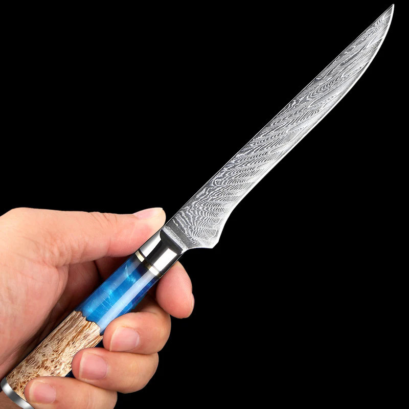 Damascus Boning Knife Ultra Sharp Fillet Knives for Meat Fish Cutting, Trimming Knife Japan Damascus