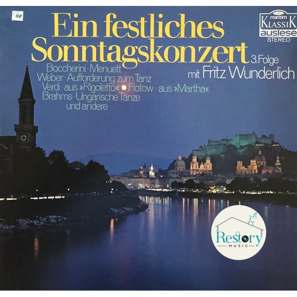 แผ่นเสียง Fritz Wunderlich - Ein Festliches Sonntagskonzert, 3. Folge (Vinyl) (VG+)