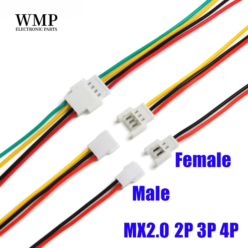 5 ชิ้น MX2.0 2.0 มิลลิเมตรขั้วต่อสายไฟ MX ปลั๊กชายและหญิง 3.7 โวลต์แบตเตอรี่ชาร์จ 15 เซนติเมตร 2Pin 3Pin 4Pin