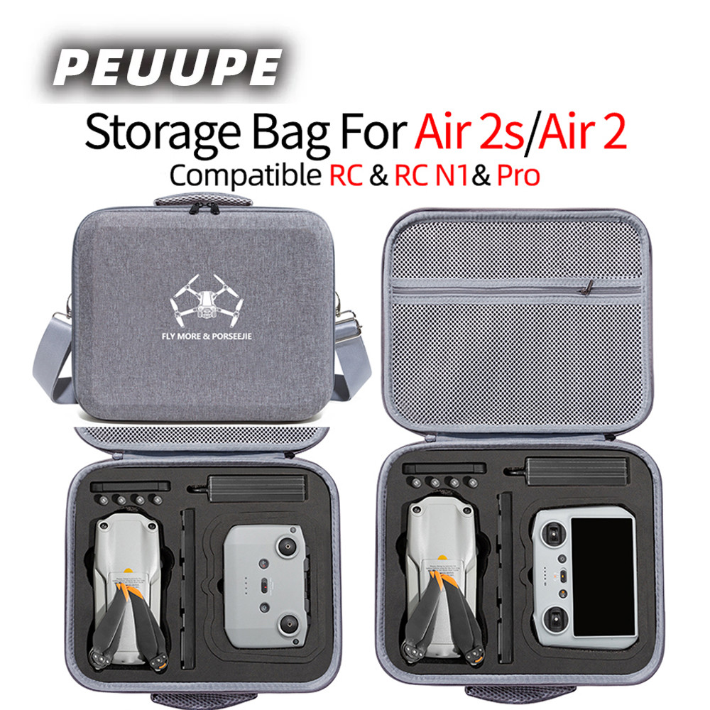Drone กระเป๋าถือสําหรับ DJI Air 2s กล่องเก็บ Air 2 พร้อมกระเป๋าเก็บหน้าจอ RC รีโมทคอนโทรลกล่องเก็บกระเป๋าเป้สะพายหลังแบบพกพา