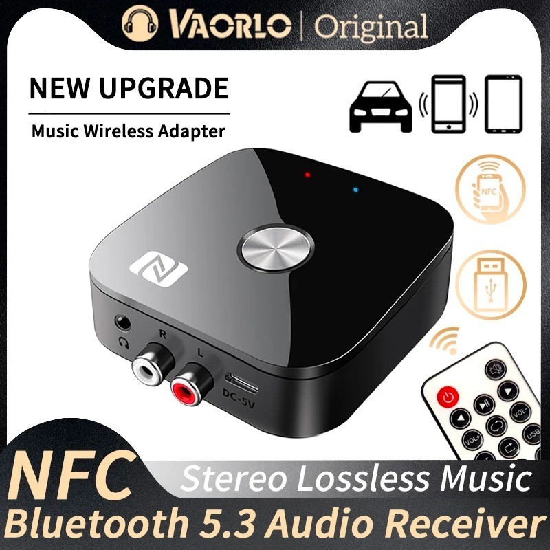 Nfc บลูทูธ 5.3 เครื่องรับสัญญาณเสียง 3.5 มม.AUX R/L RCA สเตอริโอ Lossless HIFI เพลงอะแดปเตอร์ไร้สาย USB U-Disk เล่นรีโมทคอนโทรลสําหรับรถยนต์ชุดลําโพงเครื่องขยายเสียง