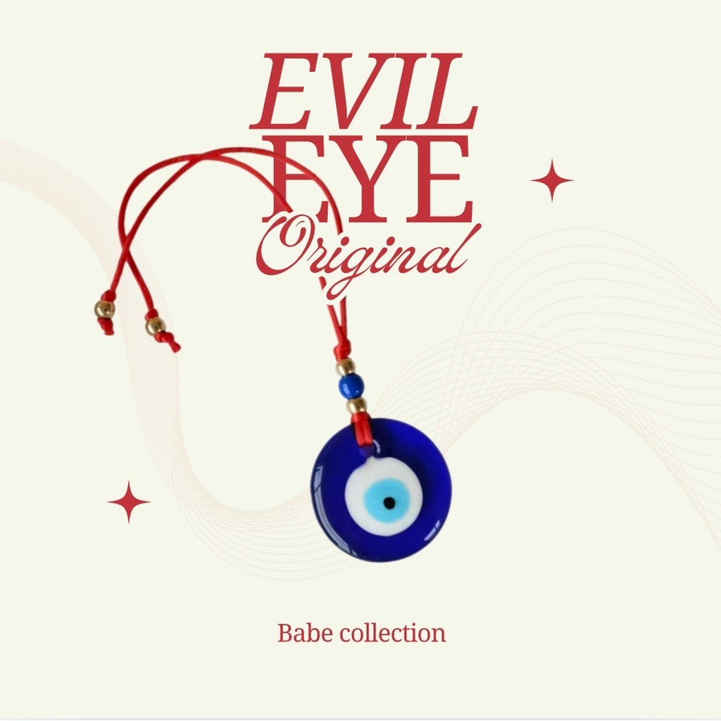 red string พวงกุญเเจ เเบบพู่ evil eye  ที่ห้อยโทรศัพท์ พลังงานดี  สายคล้องนำโชค H184