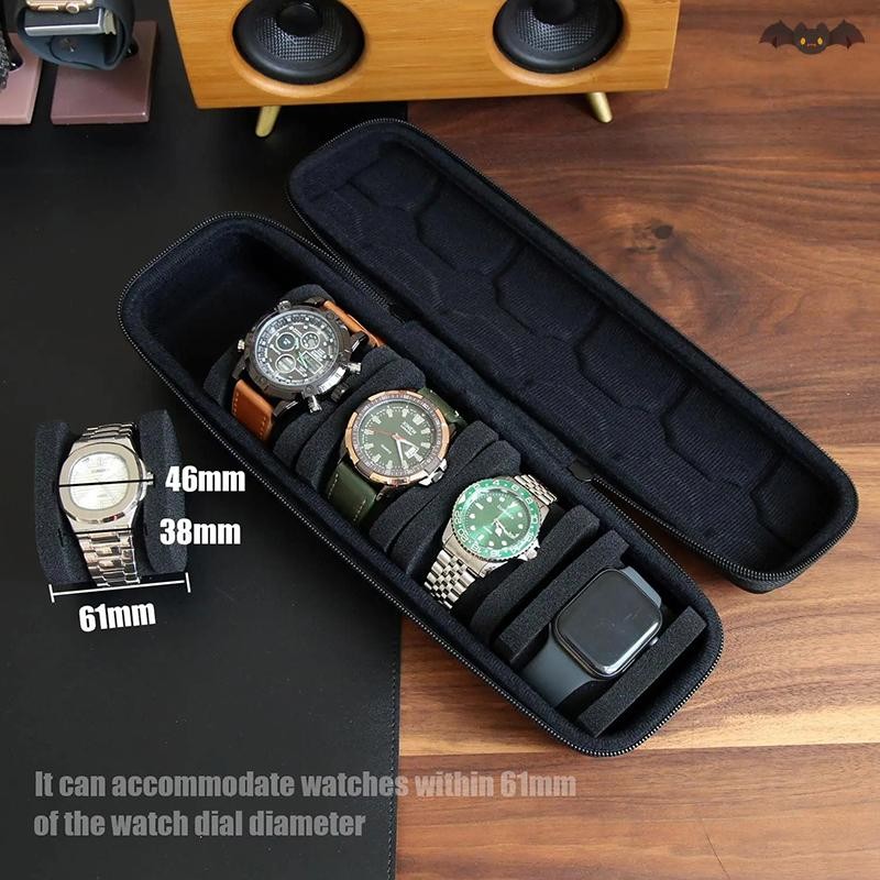 [PE] กล่องนาฬิกา Organizer สําหรับผู้ชายหรือผู้หญิงนาฬิกากระเป๋าเดินทางแบบพกพานาฬิกาผู้ถือจอแสดงผลสําหรับนาฬิกาข้อมือและสมาร์ทนาฬิกา TH