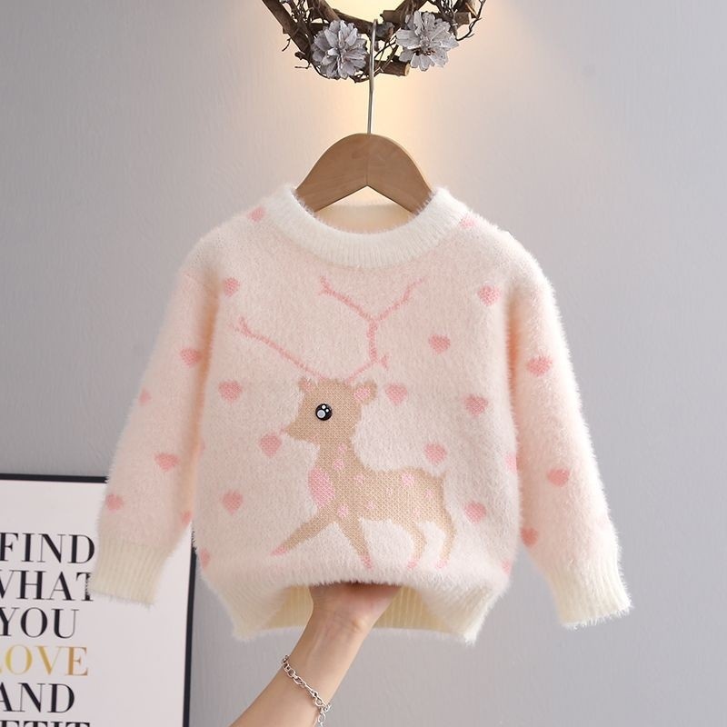 เสื้อสเวตเตอร์ฤดูใบไม้ร่วงสำหรับเด็กผู้หญิงเสื้อสเวตเตอร์แขนยาวใหม่สำหรับฤดูใบไม้ร่วง (5-28kg)