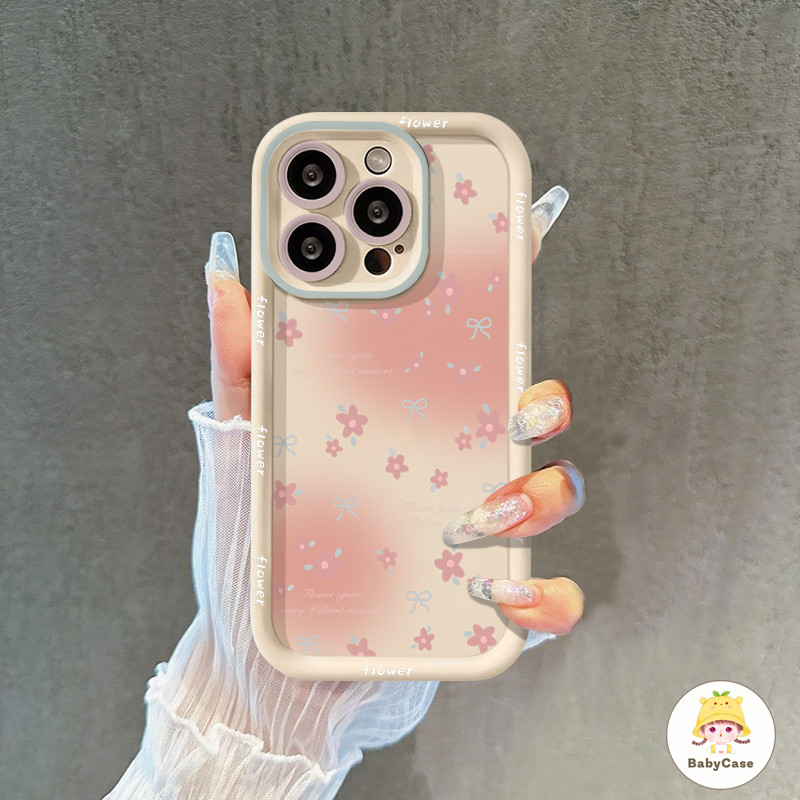 เคสไอโฟน 13 16 สำหรับ iPhone 11 15 13 16 12 14 Pro Max 7 8 16 15 6 6s 14 Plus XR X XS Max SE 2020 โรแมนติกหวานดอกไม้สด