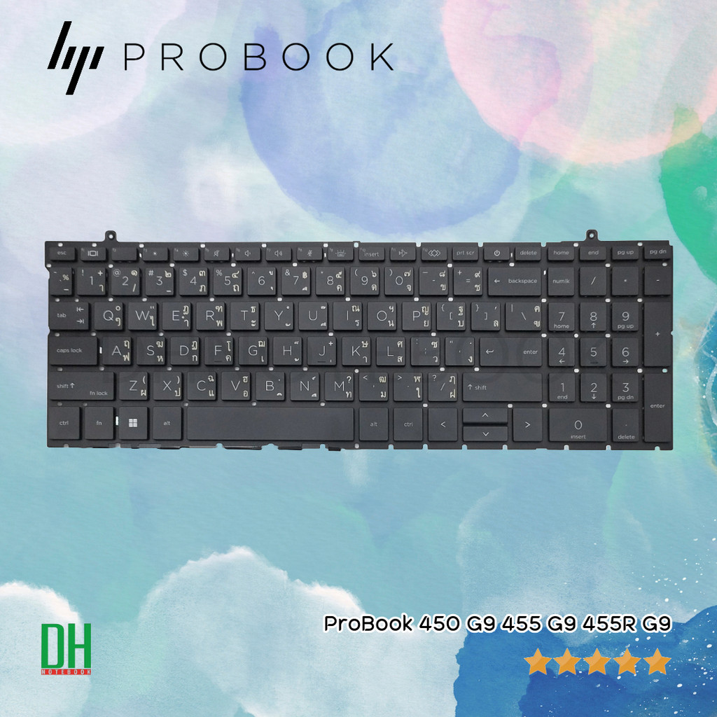 คีย์บอร์ดโน๊ตบุ๊ค HP ProBook 450 G9, 455 G9, 455R G9 อะไหล่ OEM เปลี่ยนคีย์บอร์ด TH/US Layout รับประ
