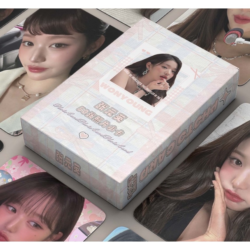 Wonyoung IVE โฟโต้การ์ด อัลบั้มเลเซอร์โลโม่ การ์ด Kpop ของสะสม ราคาถูก CX 50 ชิ้น/กล่อง