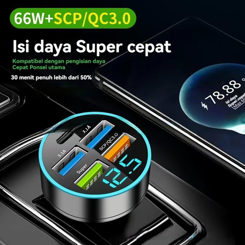 Fast Car Charger Adapter Car Charger Dual USB Port LCD Auto Mobile Phone Car Display