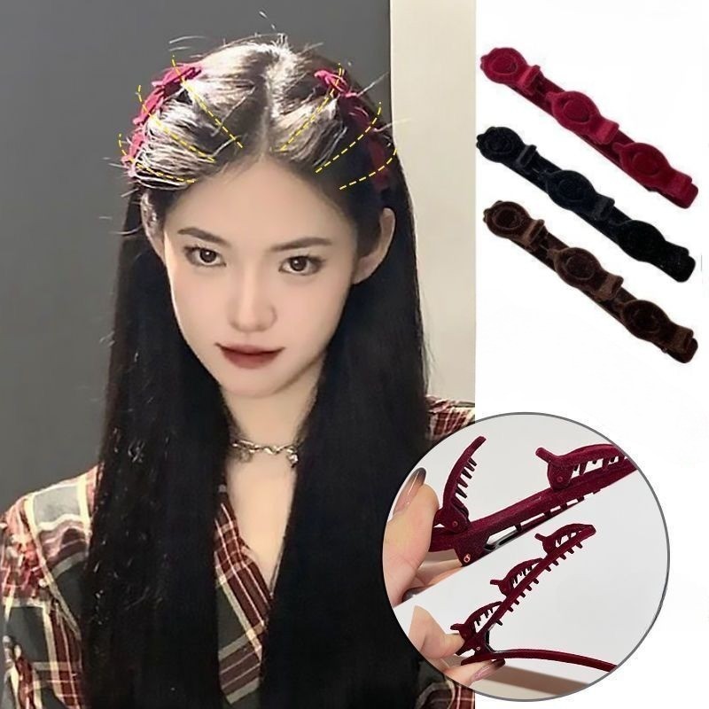 1/2ชิ้นแฟชั่นเกาหลี แห่กัน ถักคลิปผมเจ้าหญิงหญิงอุปกรณ์ผมของขวัญปีใหม่