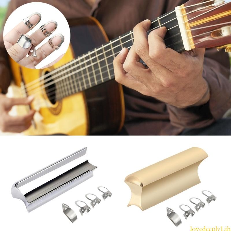 Love กีตาร์ไฟฟ้า Lap สแตนเลสกีตาร์สไลด์กีตาร์สไลด์ Dobro ฮาวายกีตาร์สไลด์ Tone Bar Gold Silver
