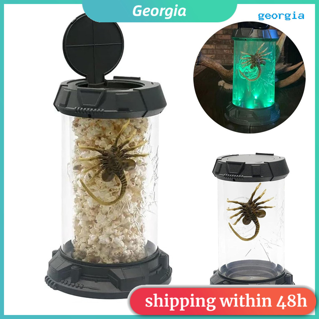 [georgia] Facehugger Popcorn Bucket LED Facehugger เดสก์ท็อปตกแต่ง Gothic Collectible Facehugger Sta