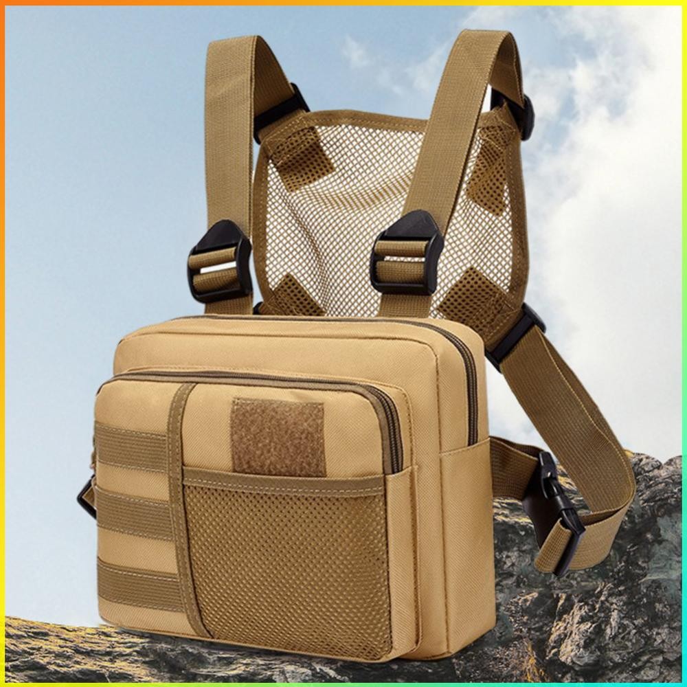 รถมอเตอร์ไซค์รถยนต์★ Chest Rig Packs Fashion Punck Chest Bag Oxford Multifunctional for Hiking Sports