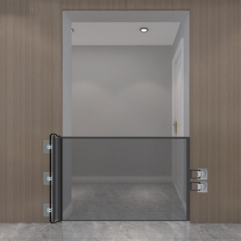 รั้วยืดหดได้ ที่กั้นสัตว์เลี้ยง ประตูกั้นบันได พับเก็บได้ฟรี ไม่ต้องเจาะผนัง ติดตั้งง่าย วัสดุหนา ม่านรั้วกันสุนัข - รูปที่ 4