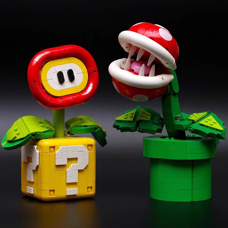 ✅เข้ากันได้กับเลโก้ซูเปอร์มาริโอคําถามเครื่องหมายกล่องปิรันย่าเปลวไฟดอกไม้ชายหญิงประกอบอาคารบล็อกของเล่นของขวัญ - รูปที่ 7