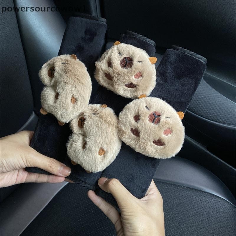 Wow การ์ตูน Capybara ตุ๊กตาตุ๊กตารถที่นั่งเข็มขัด Kawaii Wiper ไฟเลี้ยวตกแต่งจี้อุปกรณ์เสริมอัตโนมัติ TH