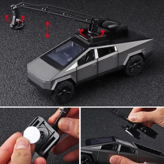 TESLA CYBERTRUCK 1:32 รถยนต์โมเดลโลหะ รถกระบะเทสลาจำลอง ของเล่นเด็กที่มีเสียงและแสงพร้อมแรงดึงกลับ