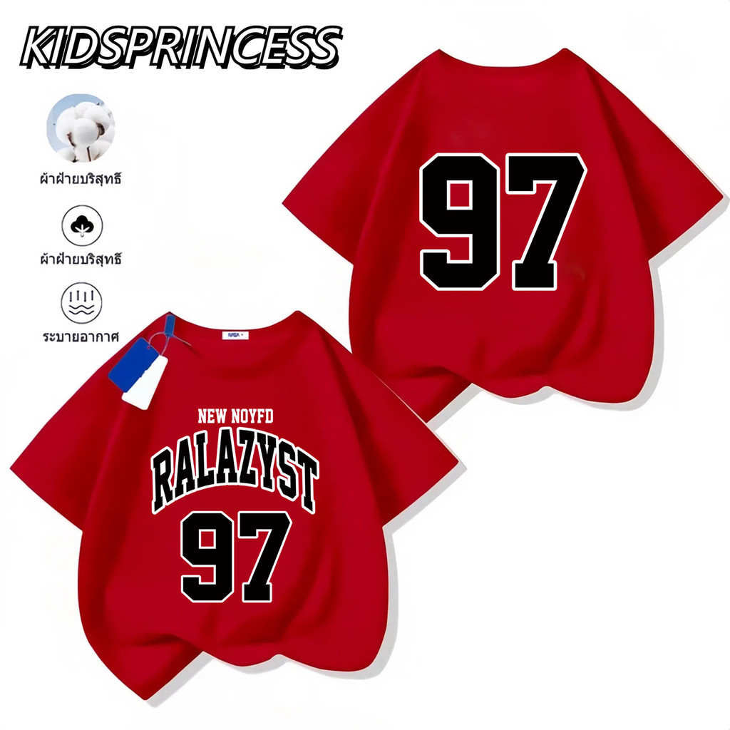 (จัดส่งตลอด 24 ชั่วโมง)2025สินค้าใหม่! เสื้อยืดแขนสั้นสำหรับเด็กสบายและนุ่ม ผ้าฝ้ายแท้ 100% เสื้อยืดพิมพ์ลาย N135