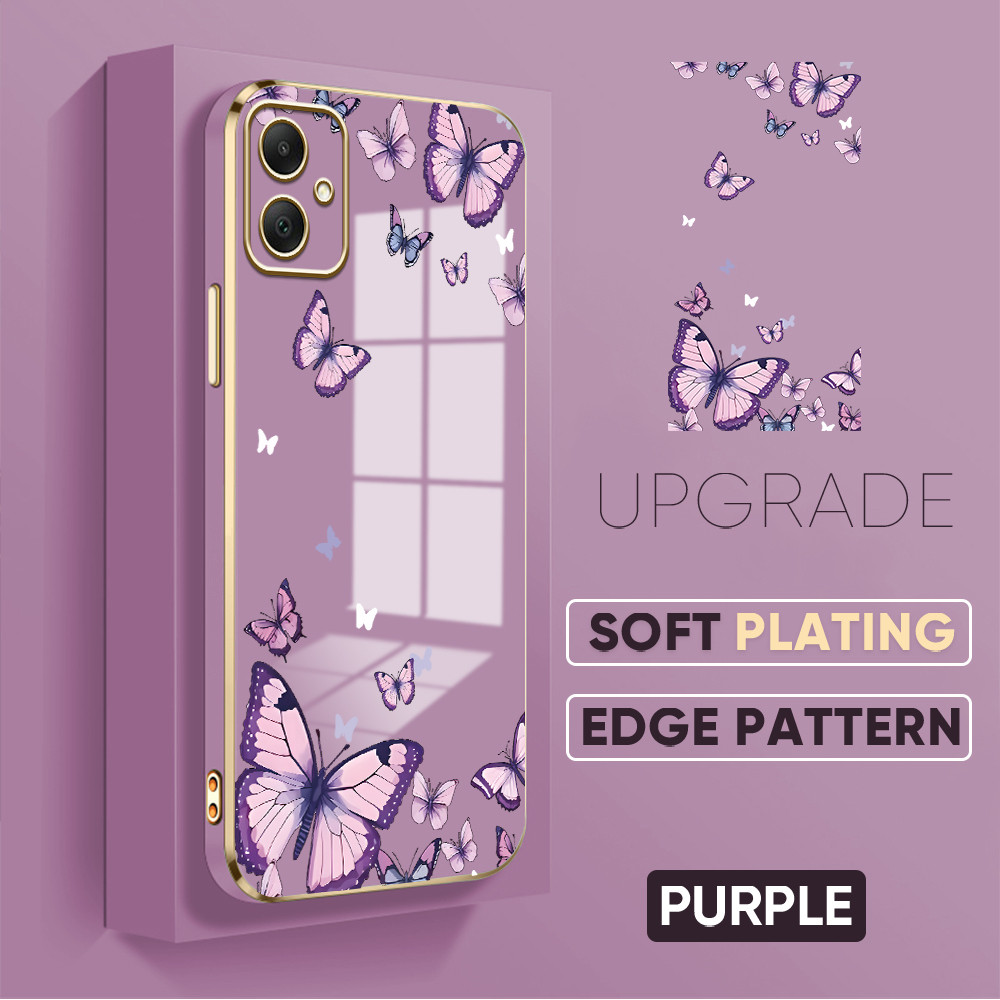 HP เข้ากันได้กับ Samsung A05 (เชือกเส้นเล็กฟรี) เคสโทรศัพท์ซิลิโคนอ่อนนุ่มผีเสื้อ Softcase Kesing 27