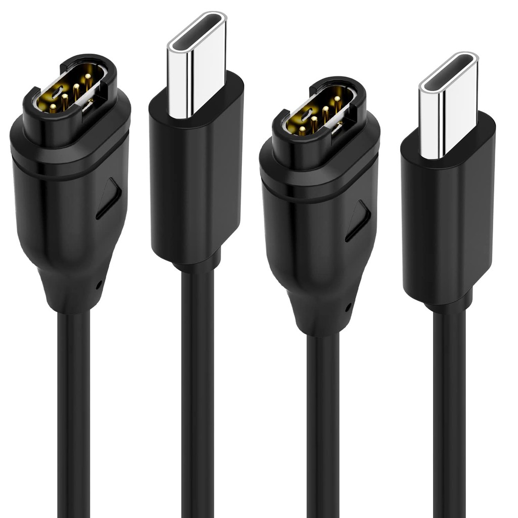 เครื่องชาร์จ USB C เข้ากันได้กับเครื่องชาร์จนาฬิกา Garmin, สายชาร์จ Data Sync 2 แพ็คสําหรับ Garmin Fenix 7 6 5 Series, Forerunner 96
