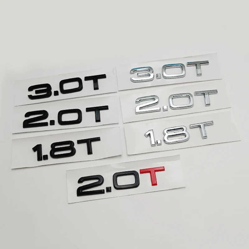 3d ABS Letters Car Styling Rear Trunk Badge Logo 1.8T 2.0T 3.0T Emblem For A3 A4 A5 A6 A7 A8 Q2 Q3 Q