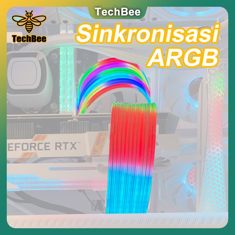 TechBee ARGB strip 5V 3PIN PSU Cable Cover Sync CABLE PSU EXTENSION & VGA EXTENSION ARGB SYNC 24Pin