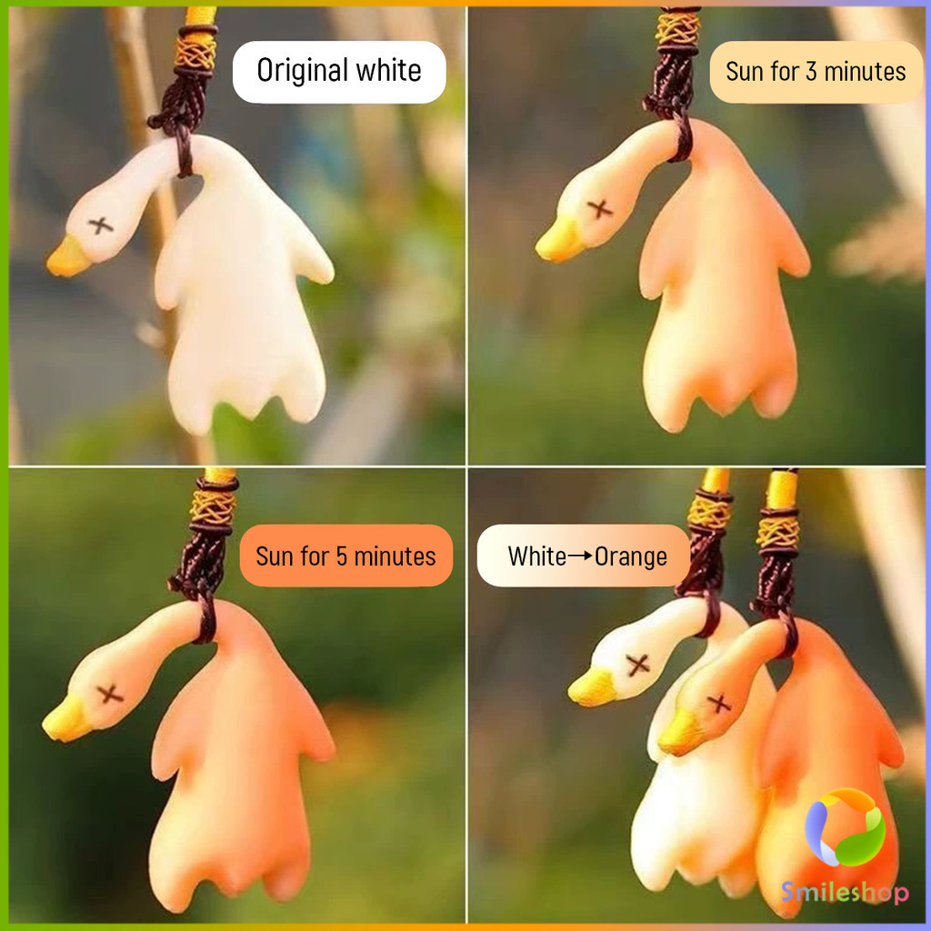 เป็ดเปลี่ยนสีเมื่อโดนแสงพระอาทิตย์ พวงกุญแจห้อยกระเป๋า 1 ชิ้น   แขวนเป๋านักเรียน เครื่องประดับรถ Duck keychain